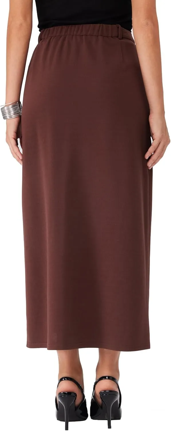 CIDER Women Midi Skirt High Waist Slit Pencil Skirt