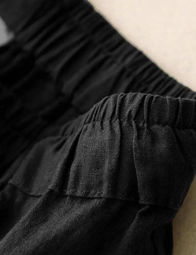 IDEALSANXUN Linen Skirts for Women Summer A Line Flowy Casual Drawstring High Waist Button Down Midi Skirts with Slit