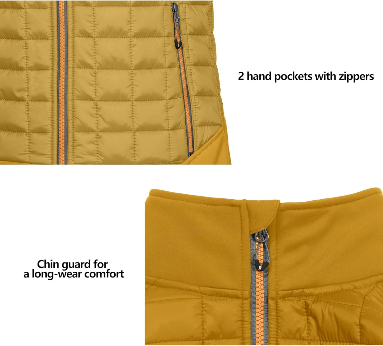 Little Donkey Andy Women's Lightweight Puffer Vest, Warm Outdoor Sleeveless Jacket for Hiking Travel Running Golf