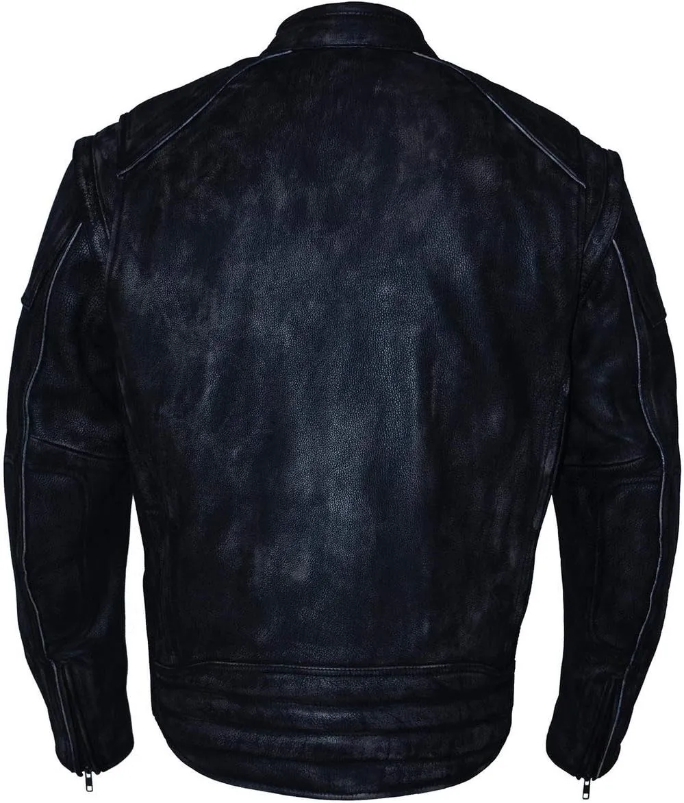 Milwaukee Leather MLM1509 Men's Distressed Brown 2 in 1 Leather Jacket with Zip-Off Sleeves