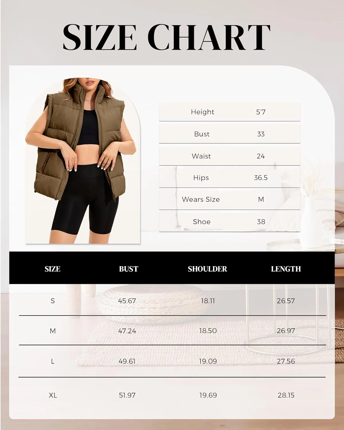 Polu Womens Puffer Vests Oversized Outerwear Vests Stand Collar Sleeveless Padded Down Jackets with Pockets