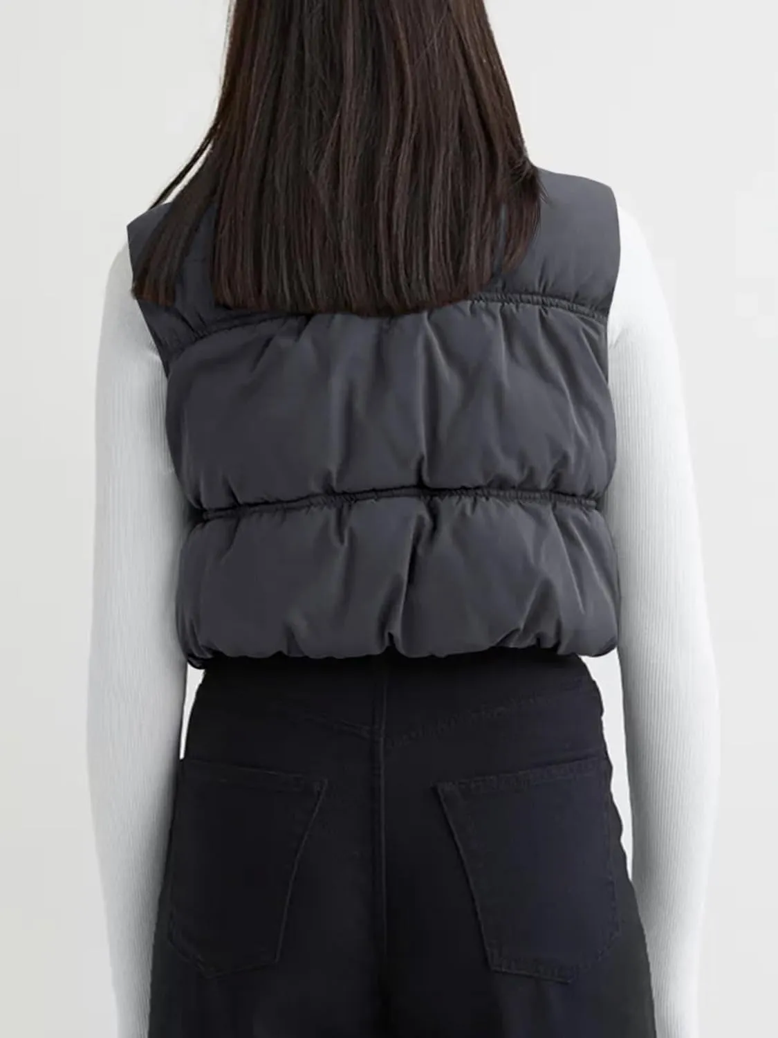 SySea Women's Crop Puffer Vest Winter Zip Up Lightweight Sleeveless Warm Outerwear Padded Coat