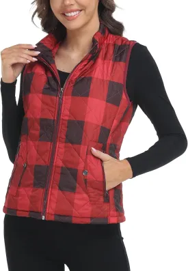 Xeoxarel Women's Quilted Vest with 4 Pockets, Puffer Padded Gilet (Available in Inner Pockets)