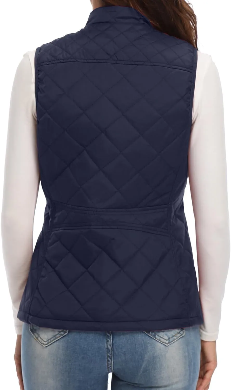 Xeoxarel Women's Quilted Vest with 4 Pockets, Puffer Padded Gilet (Available in Inner Pockets)